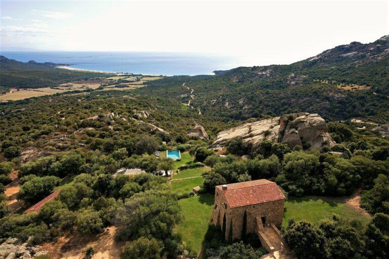 Vue aerienne, Maison A Liccia, Domaine de Murtoli, Corse du Sud (2A), France